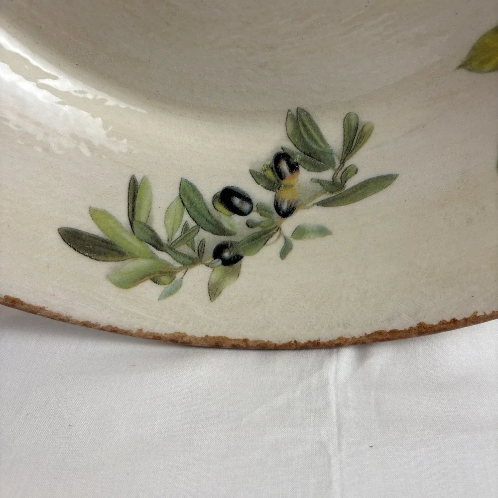 Tiffani Boutique Vintage Ceramic Serving Bowl 14.5in Hand Painted Italy Tomato